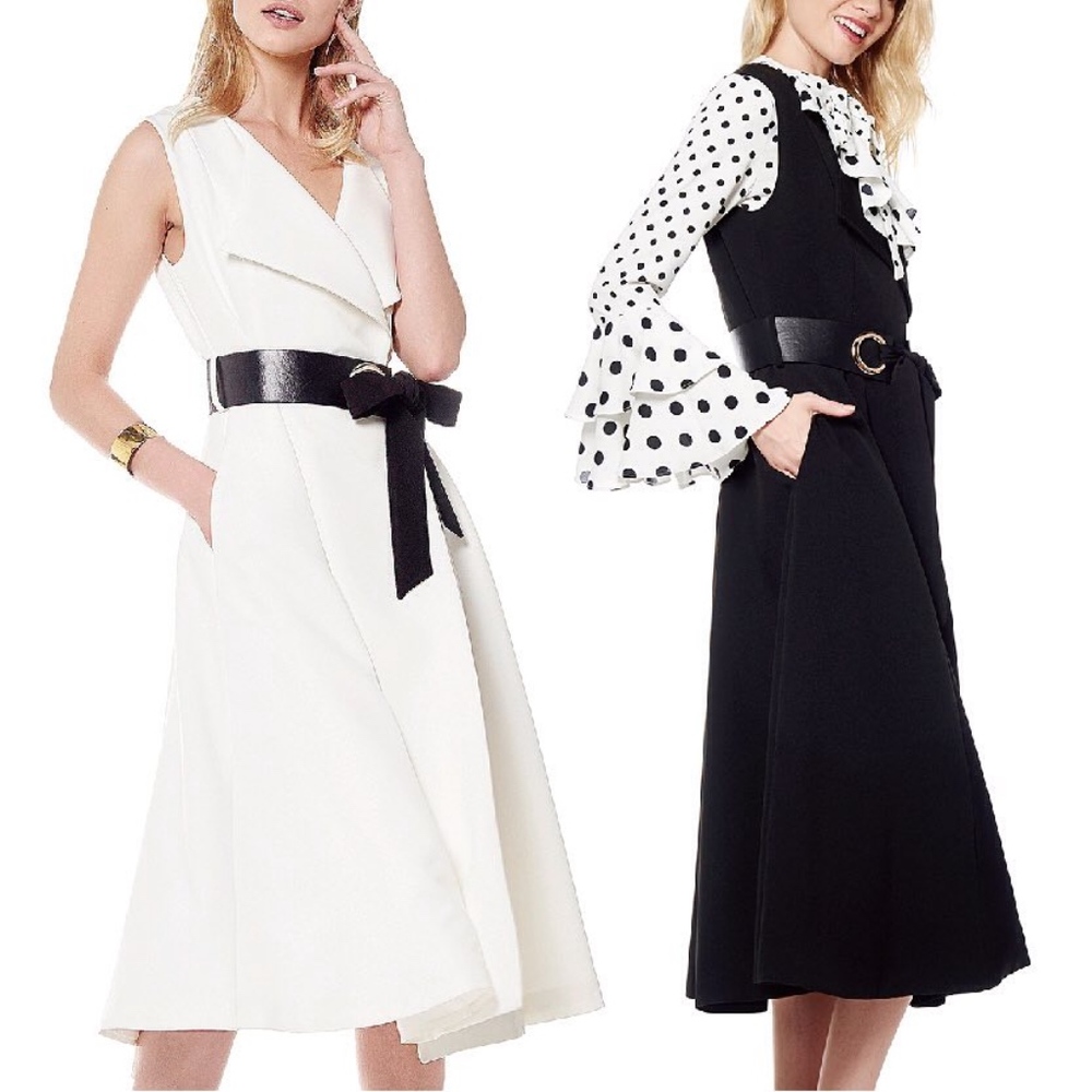 Black "My Everything" Belted Trench Dress